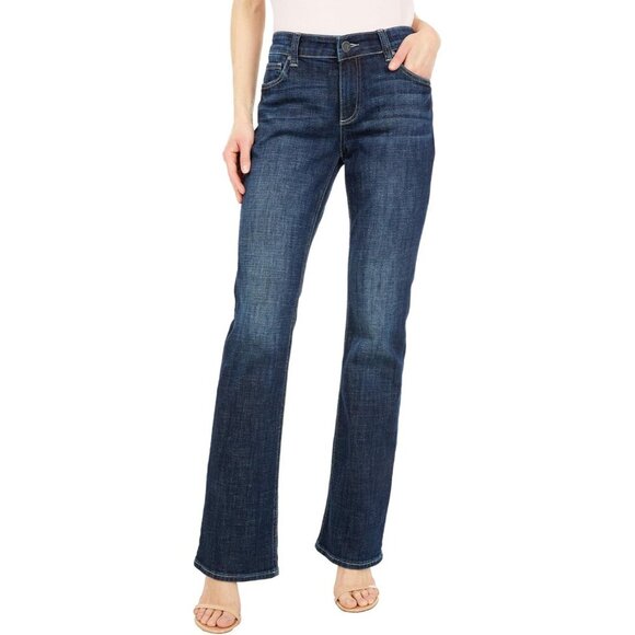 High Rise Bootcut Jeans Womens Flattering Fit Blue Black 2